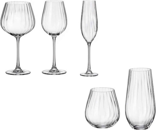 Crystal Bohemia Set of Glasses for White and Red Wine Crystal Goblets 580ml 60 Pieces