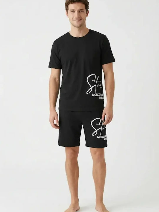 Dreams by Joyce Set Streets Sommer Herrenpyjama Schwarz