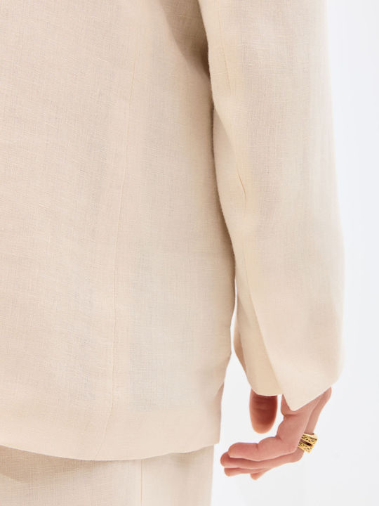 Summer Men’s Suit Jacket Beige