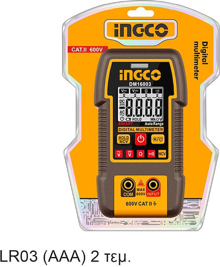 Ingco Цифров мултиметър True RMS с Измерване на AC / DC / Съпротивление DM16003
