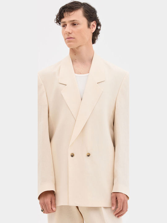 Summer Men’s Suit Jacket Beige