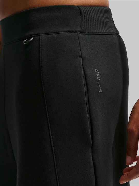 24.7 Dri-FIT Hohe Taille Damen Jogginghose Breit Schwarz