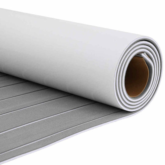 Boat Mat Striped Light Gray White 240 x 90 cm Eva 42046770 Light Gray