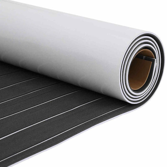 Boat Mat Striped Dark Gray White 240 x 90 cm Eva 42046771 Dark Gray