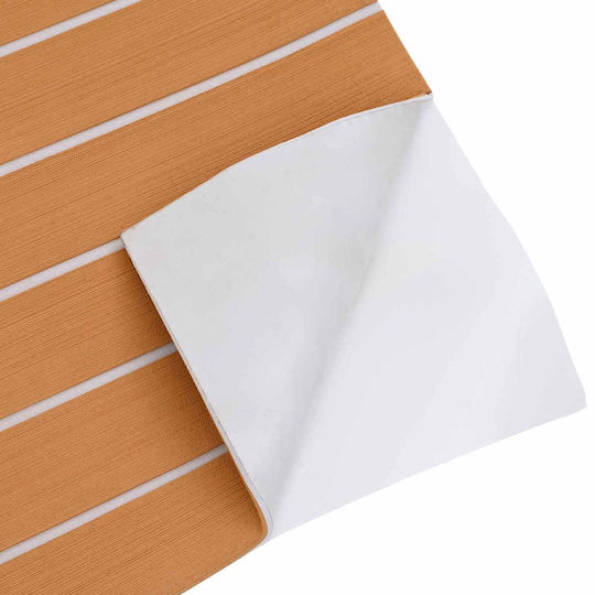 Mat Boat Striped Brown White 240 x 90 cm Eva 42046769 Brown