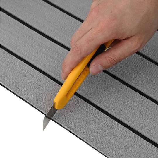 Boat Mat Striped Soft Gray Black 240 x 90 cm Eva 42046767 Light Gray