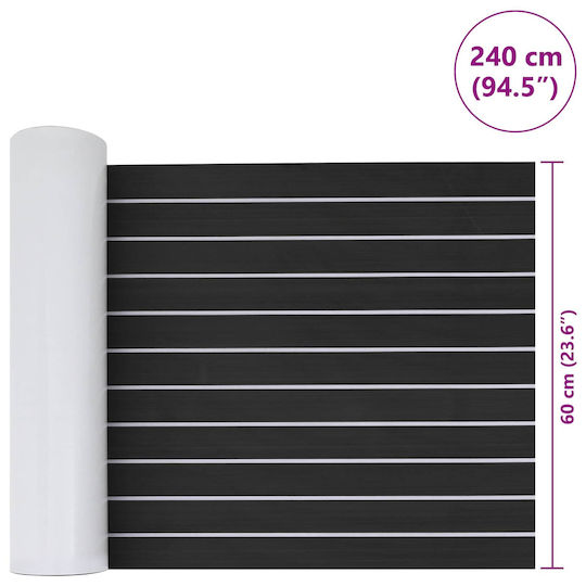 Boat Mat Striped Dark Gray White 240 x 60 Cm Eva 42046776 Light Gray