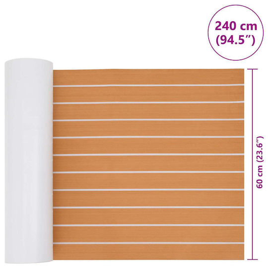Mat Boat Striped Brown White 240 x 60 Cm Eva 42046774 Dark Grey