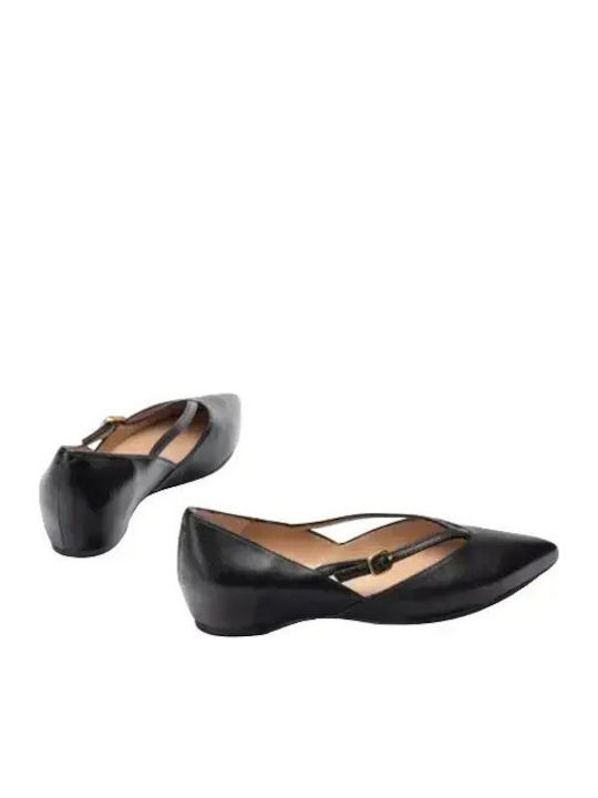 Women's Pointed Toe Ballerina Shoes With Strap In Black Colour  Comfort Ballerina Gabilo_NTO Black