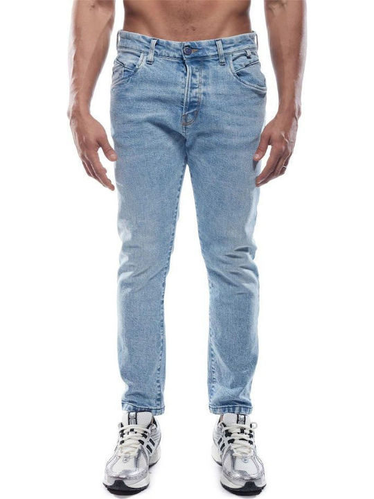 Men's Jeans Pants Monaco Cropped Relaxed Baggy Fit Monaco Blue