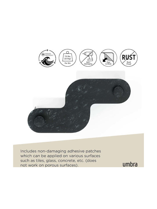 Umbra Επιτοίχια Ραφιέρα Μπάνιου Πλαστική 30x15.9x10.2cm Μαύρη