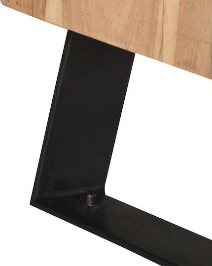 Κομοδίνο Ξύλινο με Μεταλλικά Πόδια Μπεζ 40x30x50cm