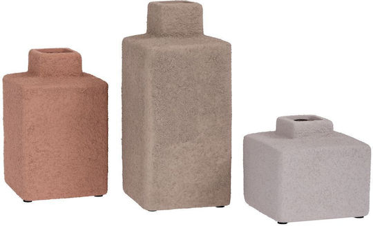 Set of 3 Ceramic Vases Pale Shades S:10x10cm M:16x10cm L:23x10 Gift Box Set of 3 Ceramic Vases Pale Shades S:10x10cm M:16x10cm L:23x10 Gift Box