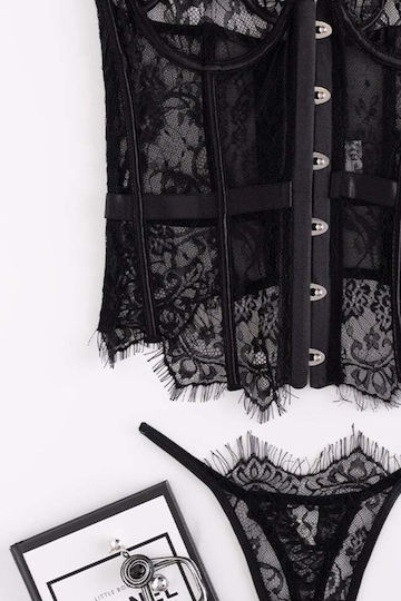 Lace Underwear Corset Black