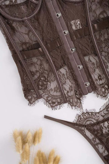 Decoro Lace Corset Brown