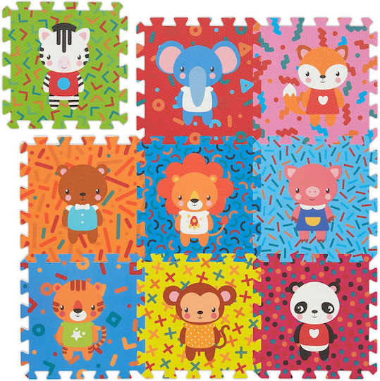 Relaxdays Puzzle De Podea Pentru Copii 9 Piese