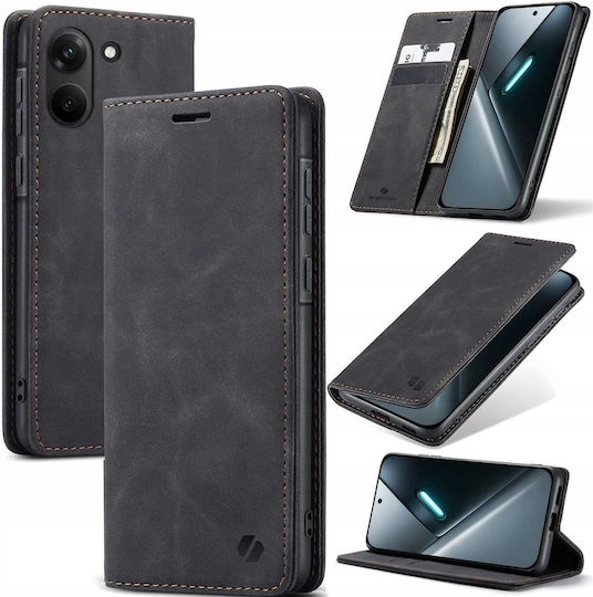 Spacecase Leather and Silicone Wallet Black for Poco X8 Pro