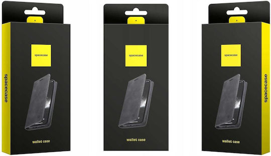 Spacecase Leather and Silicone Wallet Black for Poco X8 Pro