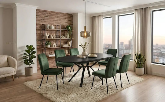 Hemlock Extendable Wooden Brown Kitchen Table 130x80x75cm
