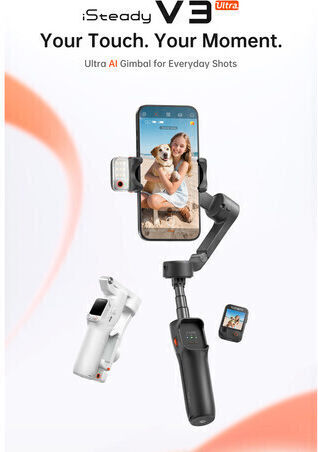 Hohem Hpg-v3u Mobile Phone Gimbal with 2.5 Hours Operation Black