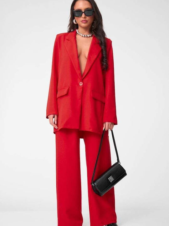 Women's Red Set with Trousers