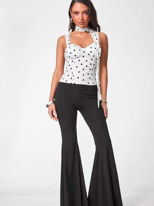 Women's Blouse Polka Dot White