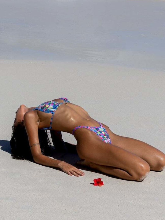 Set Bikini Τριγωνάκι Floral Ροζ