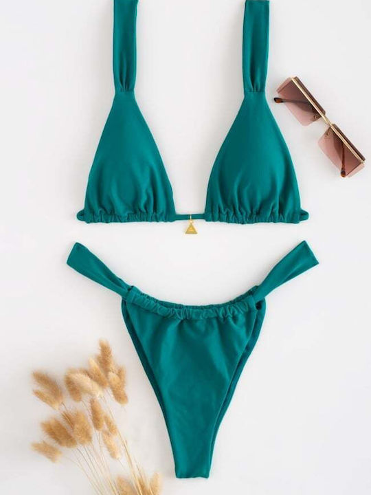 Set Bikini Triangle Petrol Blue
