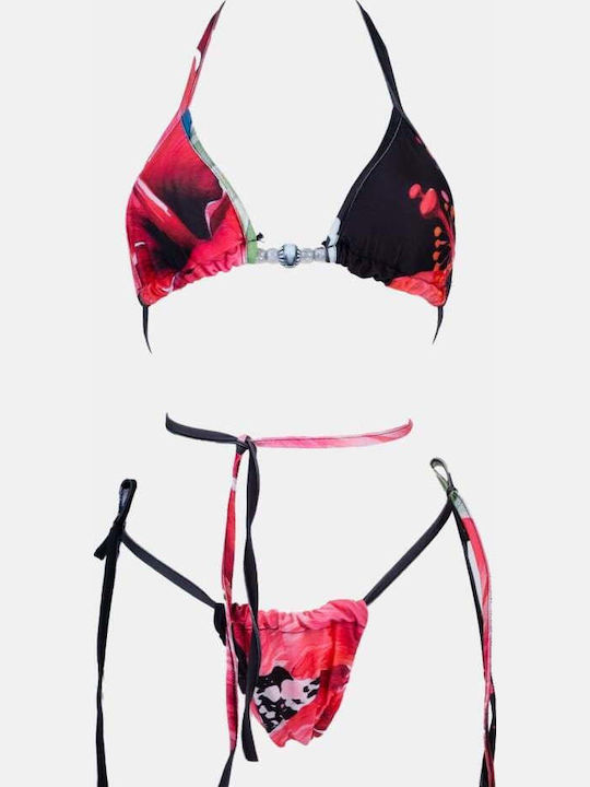 Set Bikini 3 Pieces Triangle & String Black
