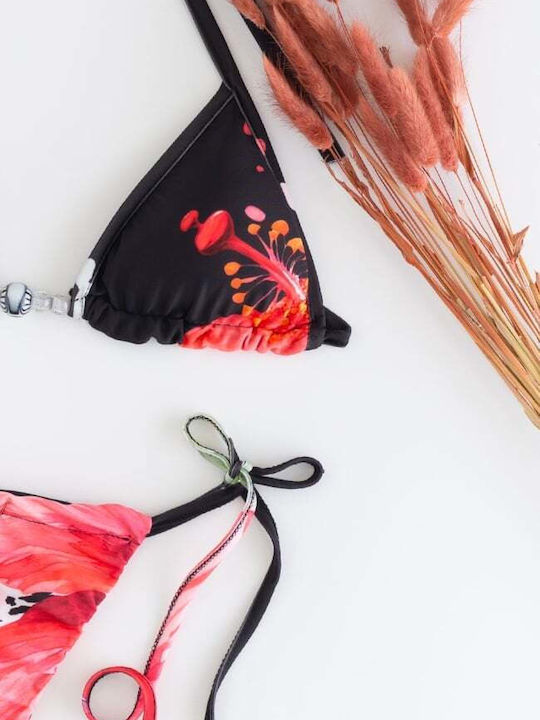 Set Bikini 3 Pieces Triangle & String Black