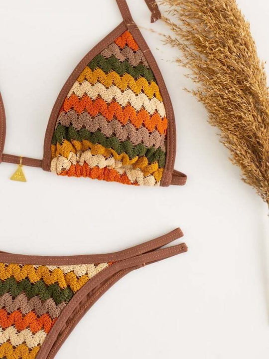 Set Bikini Dreieck Braun
