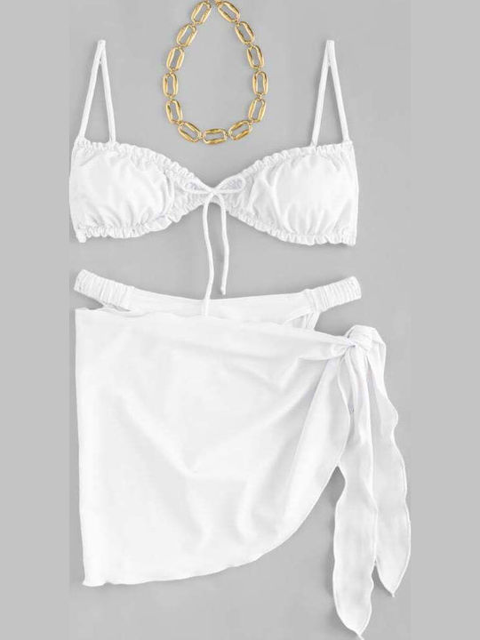 Set Bikini 3 Τεμαχίων Ασπρο