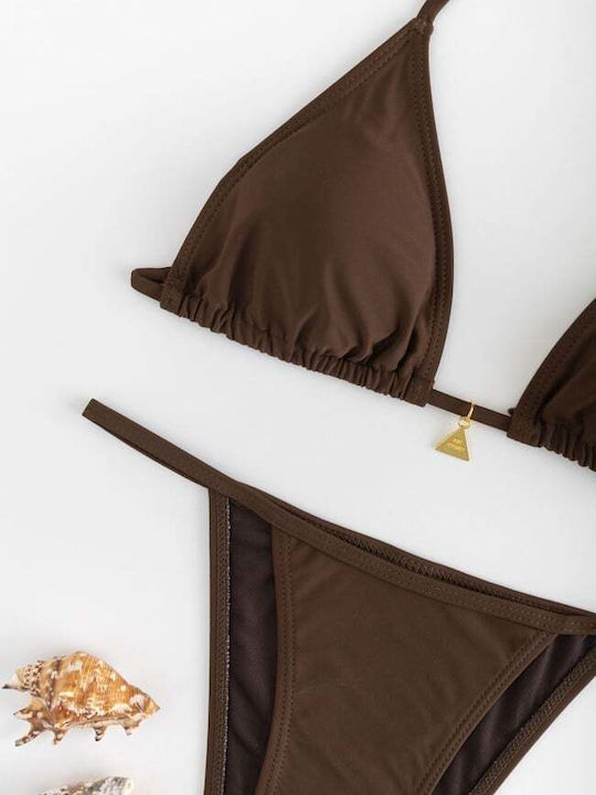 Set Bikini Dreieck Braun Dunkel