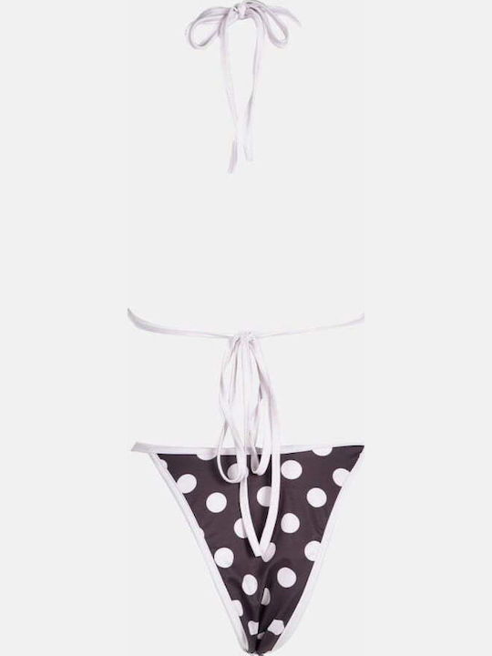 Set Bikini Dreieck Polka Dot Braun