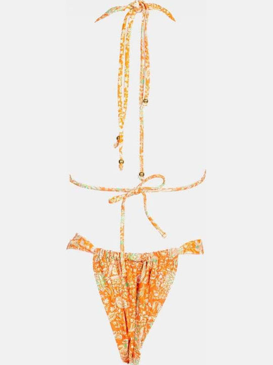 Set Bikini Dreieck Floral Orange