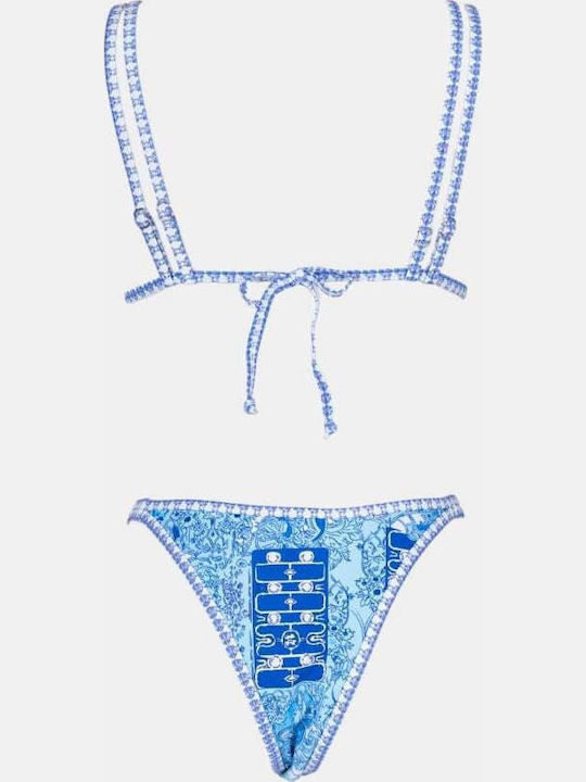 Set Bikini Τριγωνάκι Push Up Μπλε