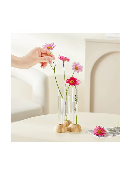 Vază Decorativă Din Lemn Transparentă 5xÎnălțime 15.5cm