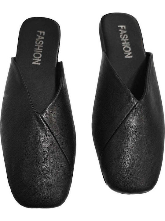 Mules with Heel in Black Color TX-9018-1