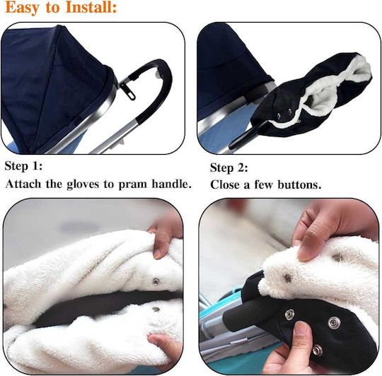 Winter Stroller Gloves Fleece Lining Waterproof