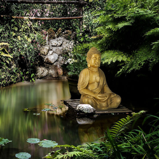 Relaxdays Figurină Decorativă Buddha Din Polirosină 46x34x68cm