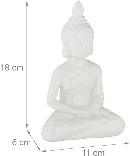 Relaxdays Figurină Decorativă Buddha Din Material Ceramic 18x11x6cm