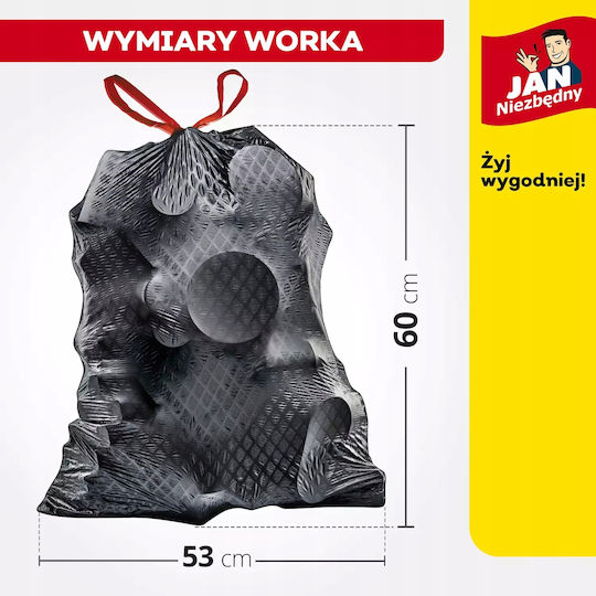 Jan Niezbędny Biologisch Abbaubare Müllsäcke mit 35lt Kapazität 15 Stück Schwarz