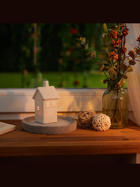 Relaxdays Suport De Lumânări Ceramic Alb 13.5x7x6.5 cm