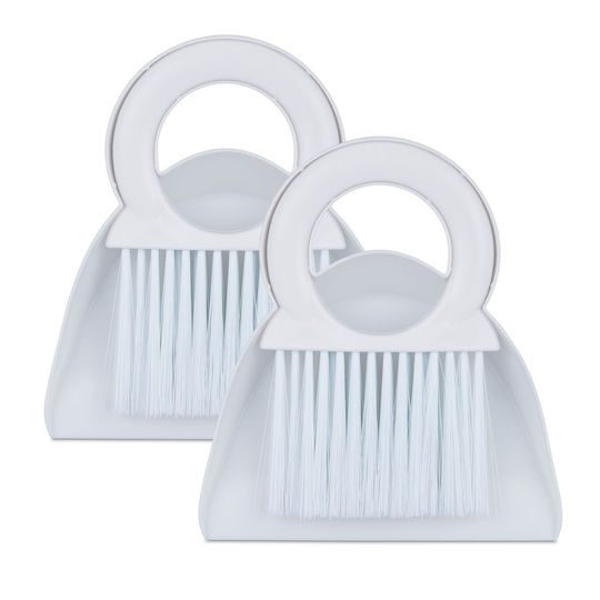 Relaxdays Mini Broom Dustpan Set White 4.5x19x18 Cm