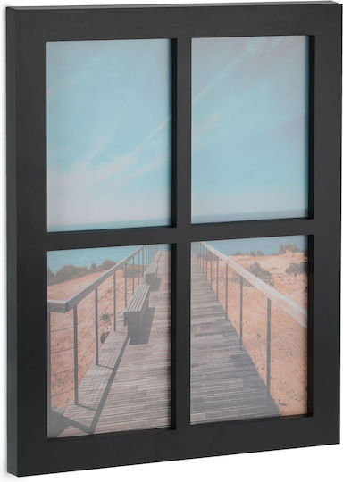 Relaxdays Multi Wall-Mounted Picture Frame 4 Photos Plastic With Black Frame Relaxdays Multi Wall-Mounted Picture Frame 4 Photos Plastic With Black Frame