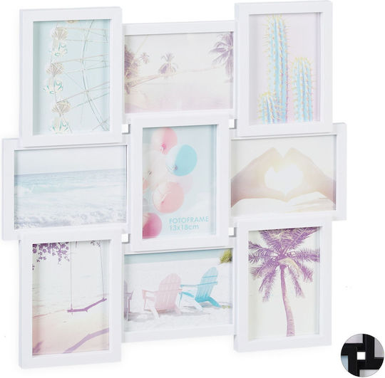 Relaxdays Multi Wall-Mounted Picture Frame 9 Photos Plastic (Personalized) Relaxdays Multi Wall-Mounted Picture Frame 9 Photos Plastic (Personalized)