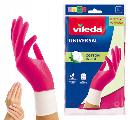 Vileda Звено Ръкавици За Почистване Universal Латекс Large