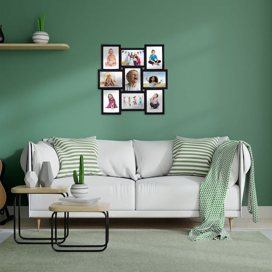 Relaxdays Rama Foto Multi Montare Pe Perete 9 Fotografii Din Plastic Cu Ramă Albă (Personalizat)