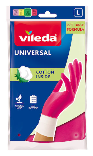 Vileda Звено Ръкавици За Почистване Universal Латекс Large