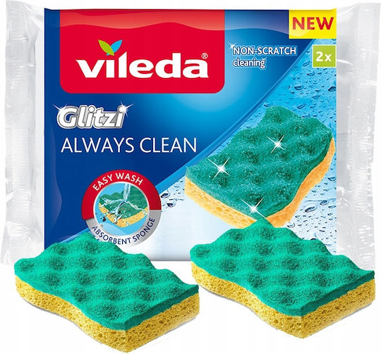 Vileda Glitzi Always Clean Viscose Sponge 2 Pcs